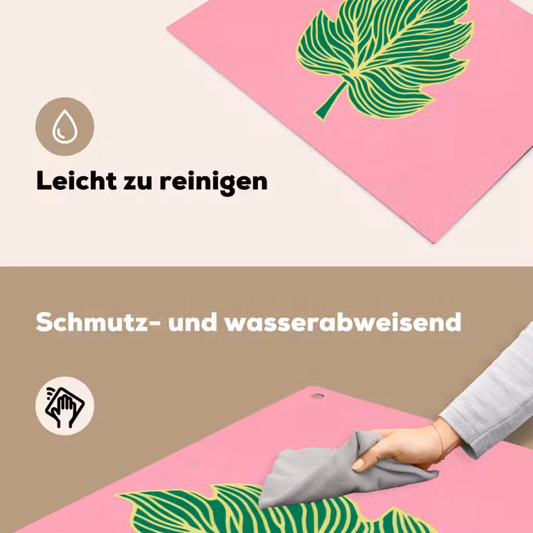 Blad - Groen - Illustratie - Minimalistisch Inductie beschemer met haakjes klein -ky-schoon-de