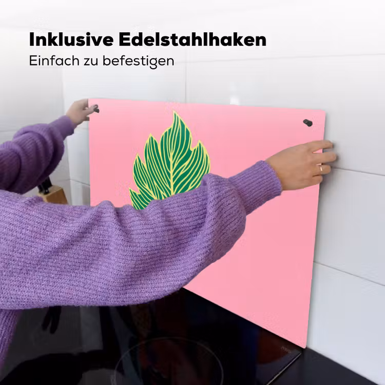 Blad - Groen - Illustratie - Minimalistisch Inductie beschemer met haakjes klein -ky-ophangen-de