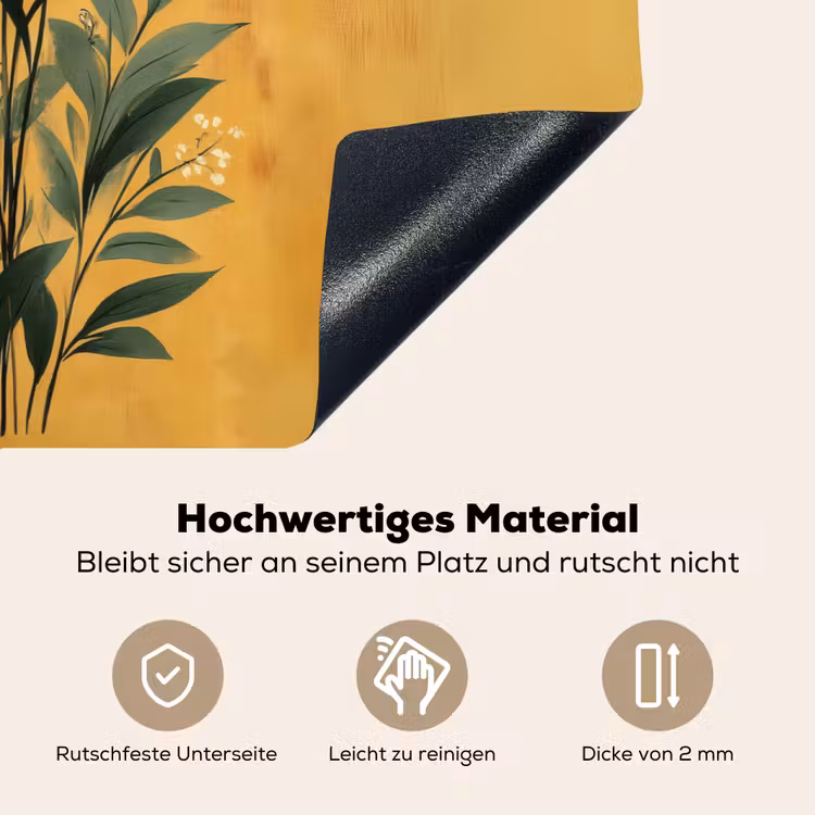Bladeren - Boeket - Bloemen - Geel Inductie beschemer met haakjes klein -ky-onderkant-de