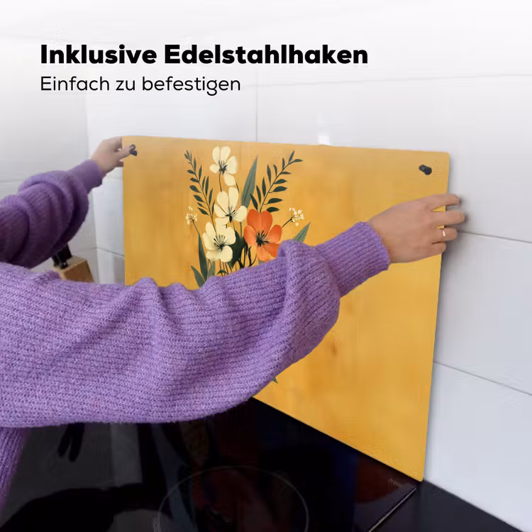 Bladeren - Boeket - Bloemen - Geel Inductie beschemer met haakjes klein -ky-ophangen-de