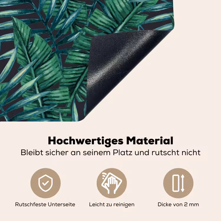 Bladeren - Inductie beschermer - Jungle - Tropical Inductie beschemer met haakjes middel -ky-onderkant-de