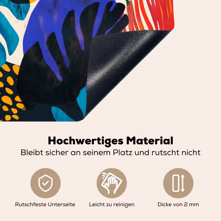Bladeren - Vormen - Abstract - Kleurrijk Inductie beschemer met haakjes klein -ky-onderkant-de