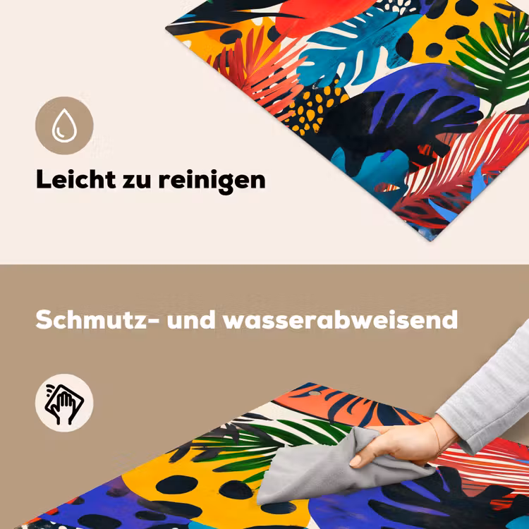 Bladeren - Vormen - Abstract - Kleurrijk Inductie beschemer met haakjes klein -ky-schoon-de