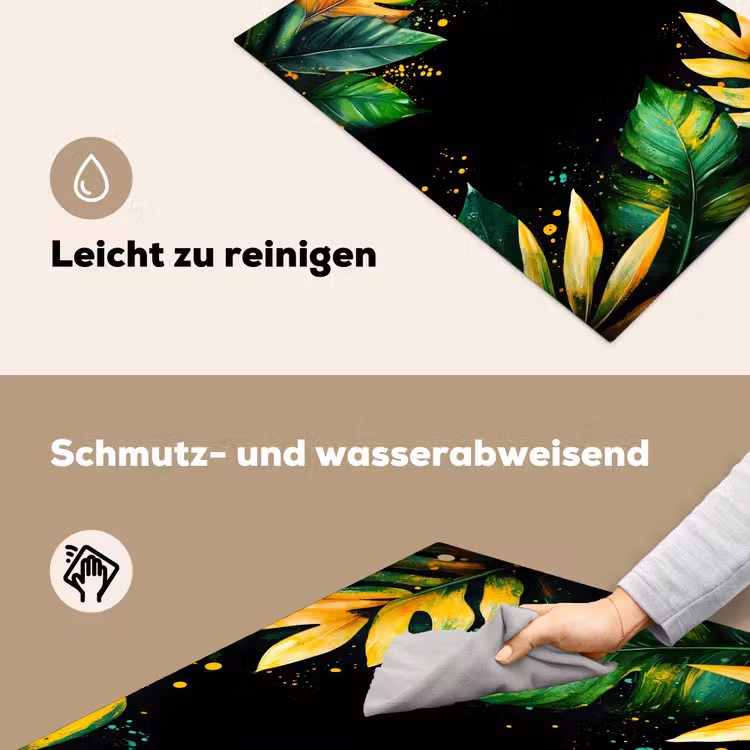 Bladeren - Groen - Geel - Verf - Jungle Inductie beschemer met haakjes klein -ky-schoon-de