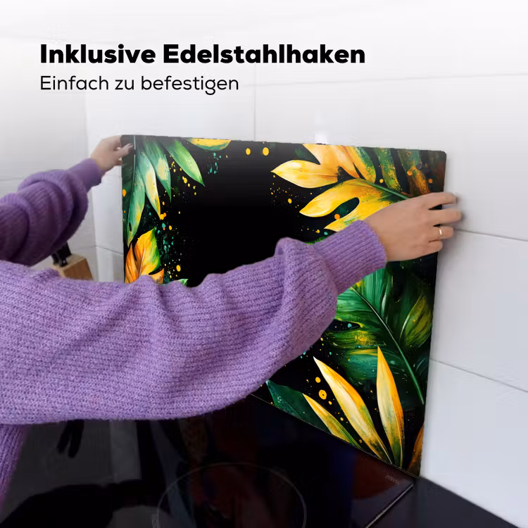 Bladeren - Groen - Geel - Verf - Jungle Inductie beschemer met haakjes klein -ky-ophangen-de