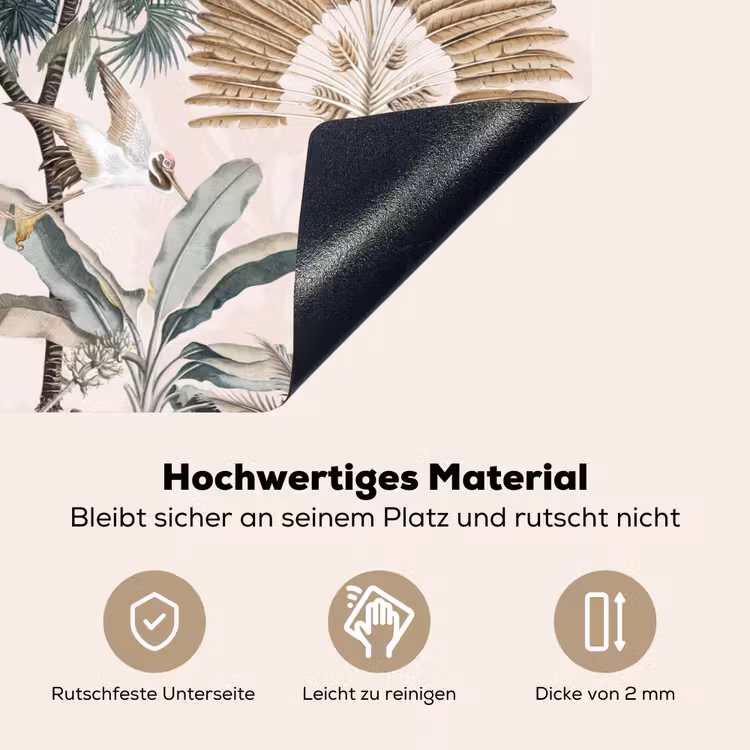 Bladeren - Monstera - Jungle - Tropical Inductie beschemer met haakjes klein -ky-onderkant-de