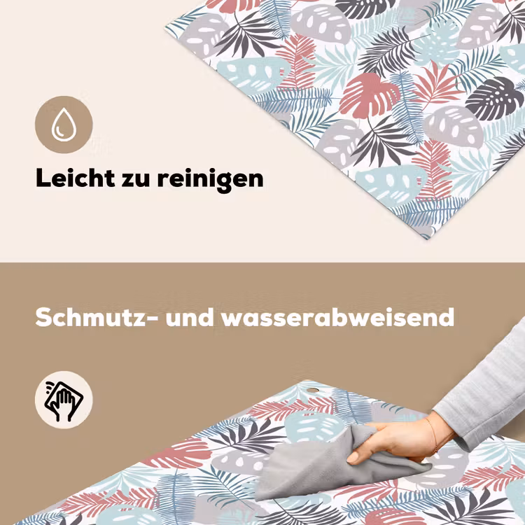 Inductie beschermer - Bladeren - Pastel - Jungle - Afdekplaat voor kookplaat Inductie beschemer met haakjes klein -ky-schoon-de