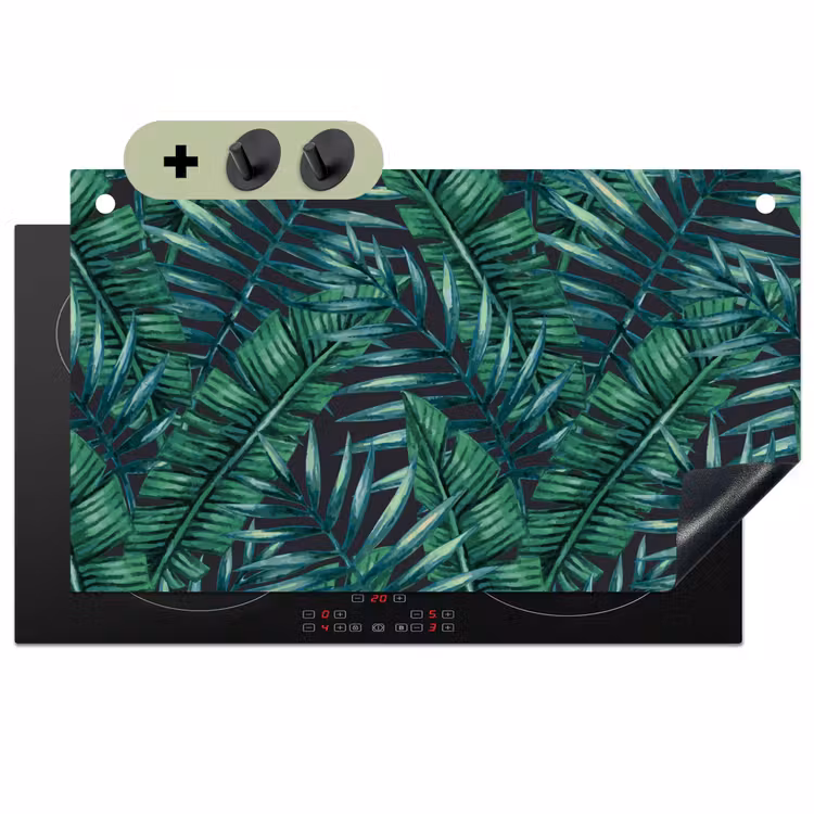 Bladeren - Tropical - Jungle Inductie beschemer met haakjes groot -3d