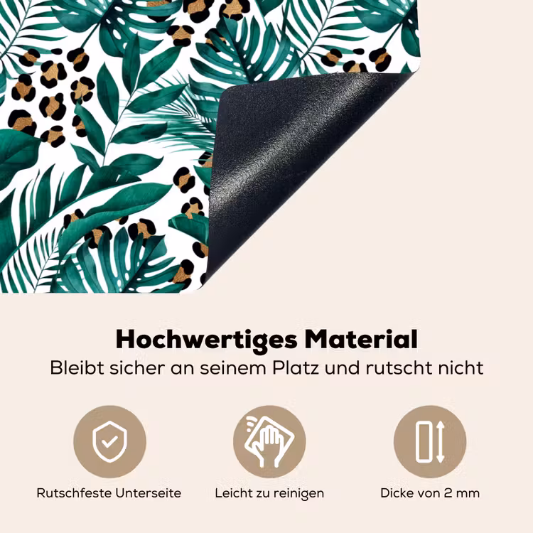 Bladeren - Tropisch - Jungle Inductie beschemer met haakjes klein -ky-onderkant-de