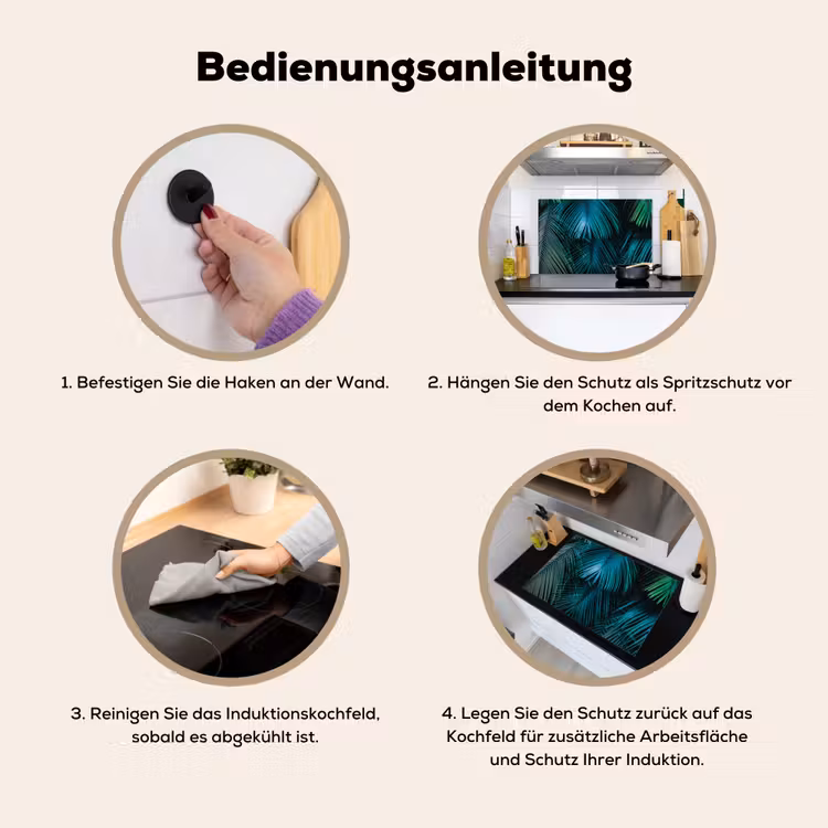 Bladeren - Tropisch - Jungle Inductie beschemer met haakjes klein -ky-gebruik-de