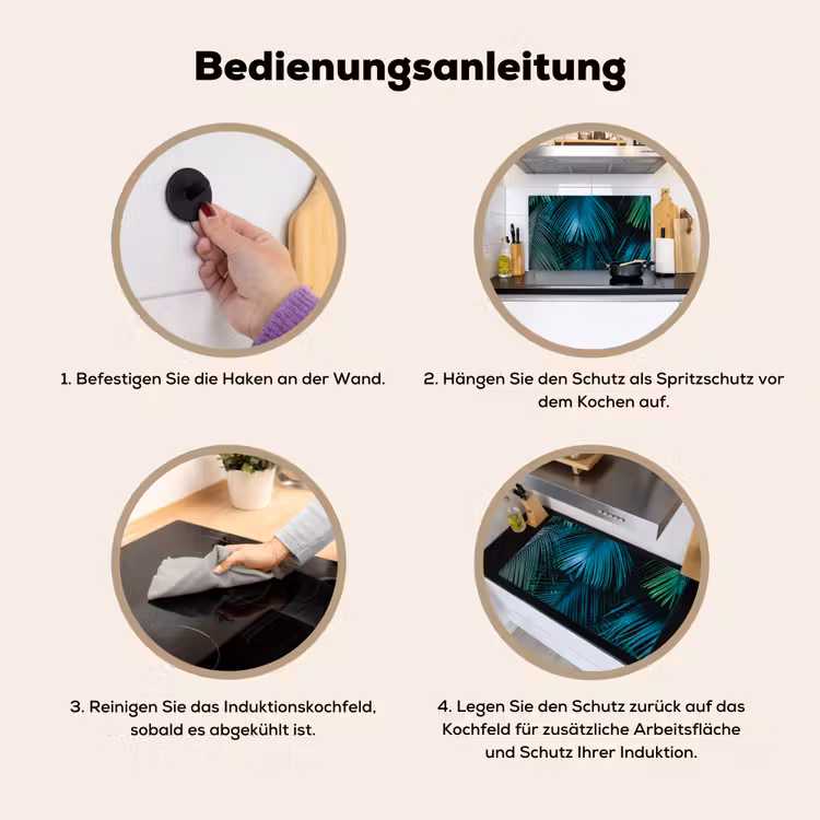 Bladeren - Tropisch - Jungle - Natuur Inductie beschemer met haakjes groot -ky-gebruik-de