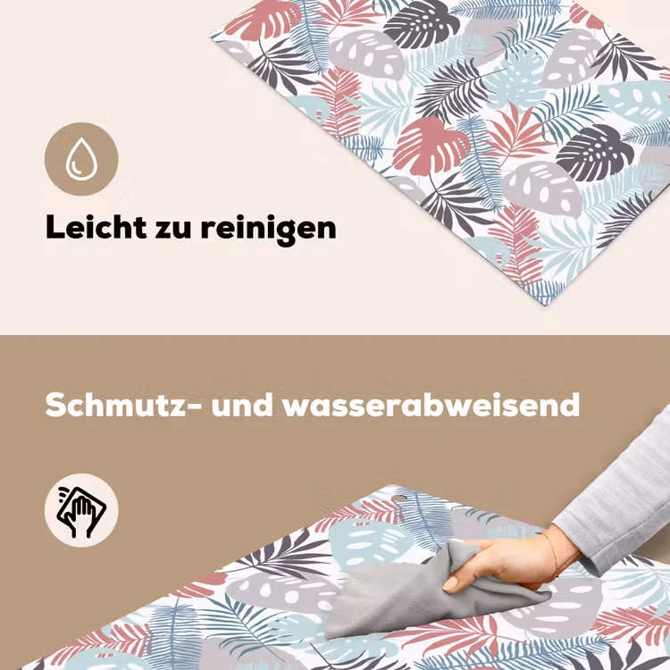 Bladeren - Tropical - Pastel - Jungle Inductie beschemer met haakjes groot -ky-schoon-de
