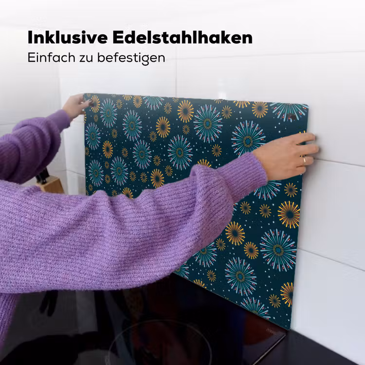 Blauw - Patroon - Retro Inductie beschemer met haakjes klein 777 -ky-ophangen-de