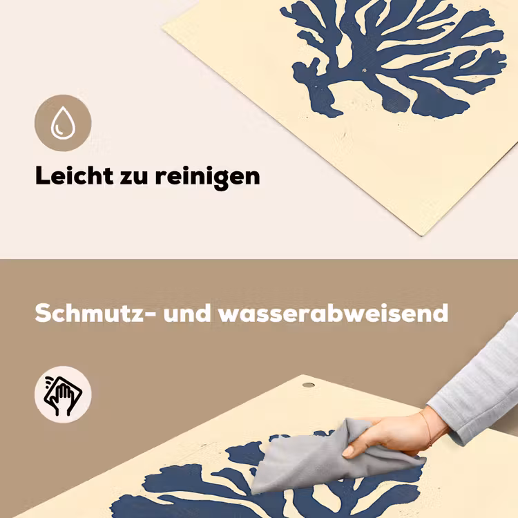 Blauw koraal - Vertakkingen - Beige Inductie beschemer met haakjes middel -ky-schoon-de