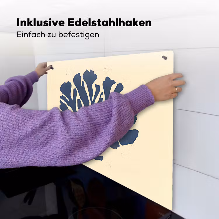 Blauw koraal - Vertakkingen - Beige Inductie beschemer met haakjes middel -ky-ophangen-de