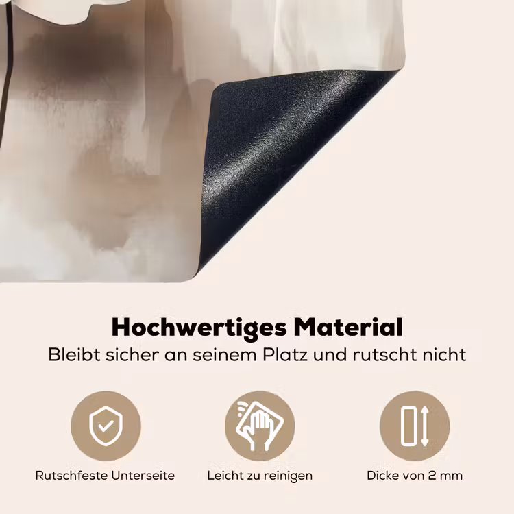 Bloem - Beige - Verf - Schaduw Inductie beschemer met haakjes klein -ky-onderkant-de