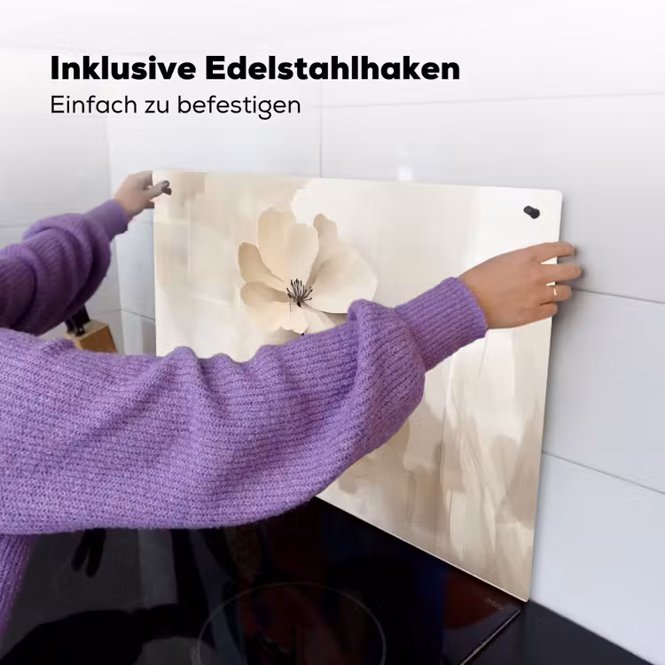 Bloem - Beige - Verf - Schaduw Inductie beschemer met haakjes klein -ky-ophangen-de