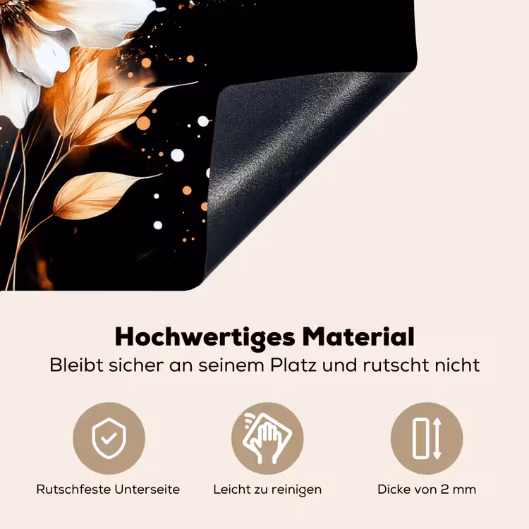 Bloem - Verf - Goud - Graffiti - Modern Inductie beschemer met haakjes klein -ky-onderkant-de