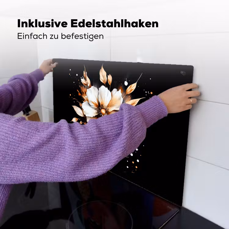Bloem - Verf - Goud - Graffiti - Modern Inductie beschemer met haakjes klein -ky-ophangen-de