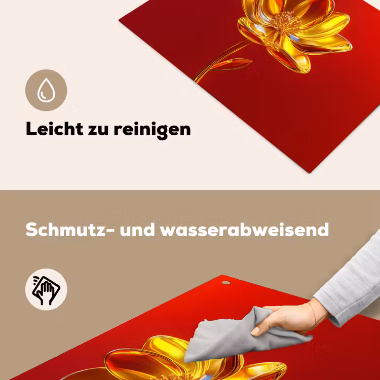Bloem - Goud - Glazen Inductie beschemer met haakjes klein -ky-schoon-de