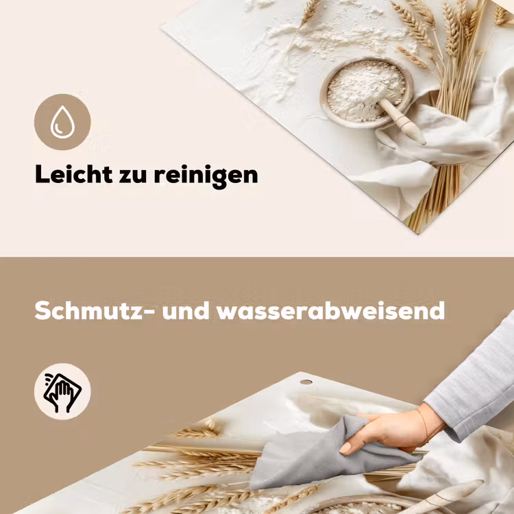Bloem - Hout - Tarwe Inductie beschemer met haakjes klein -ky-schoon-de