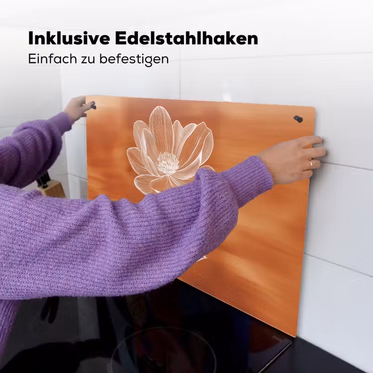 Bloem - Minimalistisch - Wit Inductie beschemer met haakjes klein -ky-ophangen-de