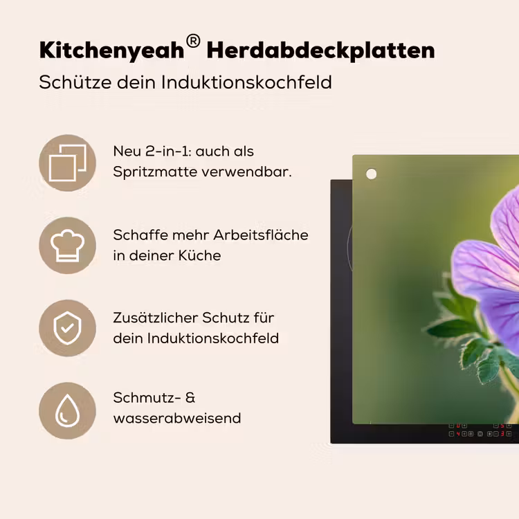 Bloem - Close up - Paars Inductie beschemer met haakjes klein -ky-usp-de