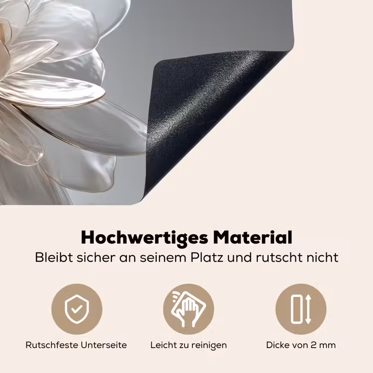Bloem - Wit - Neutraal Inductie beschemer met haakjes klein -ky-onderkant-de