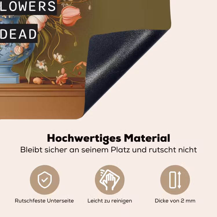 Bloem - Quote - Vintage - Art Inductie beschemer met haakjes klein -ky-onderkant-de