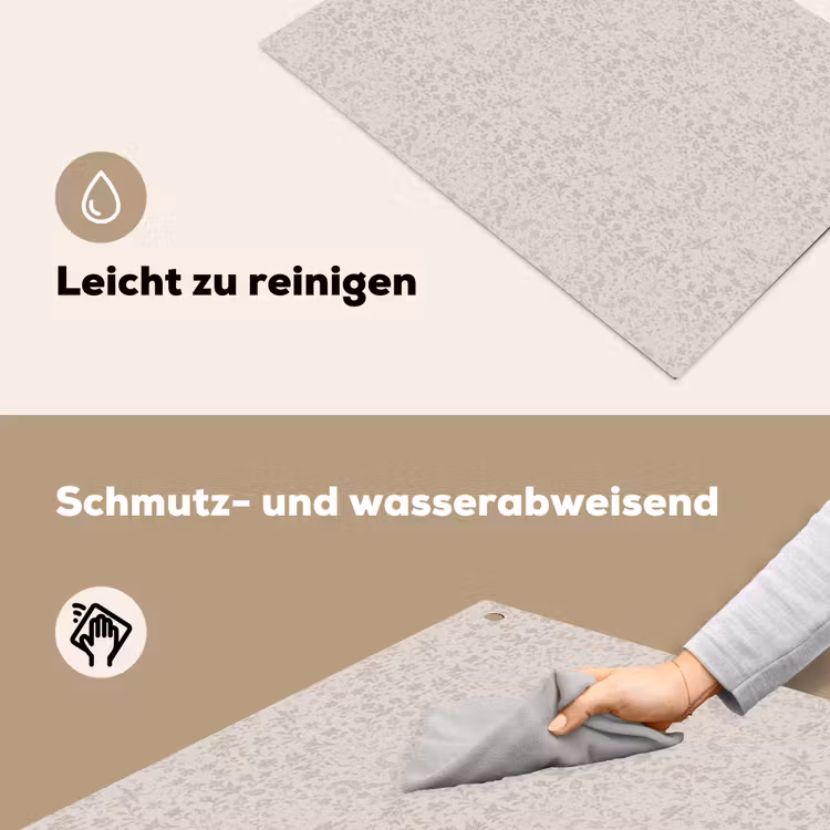 Bloemen - Bladeren - Licht - Taupe Inductie beschemer met haakjes klein 777 -ky-schoon-de
