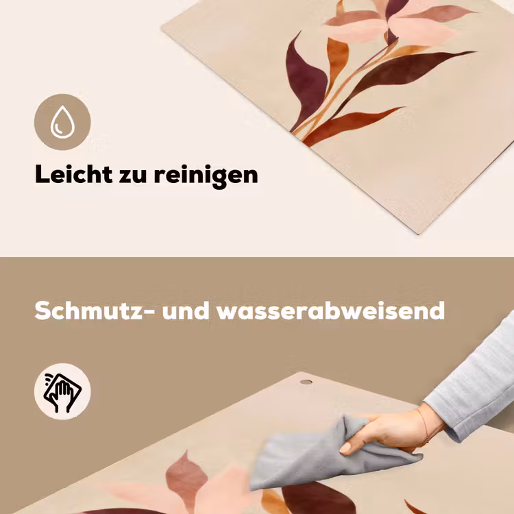 Bloemen - Blaadjes - Minimalistisch - Roze Inductie beschemer met haakjes klein -ky-schoon-de