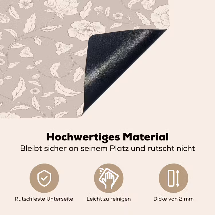 Bloemen - Blaadjes - Patroon Inductie beschemer met haakjes klein 777 -ky-onderkant-de