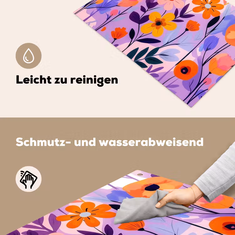 Bloemen - Kleurrijk - Bladeren Inductie beschemer met haakjes klein -ky-schoon-de