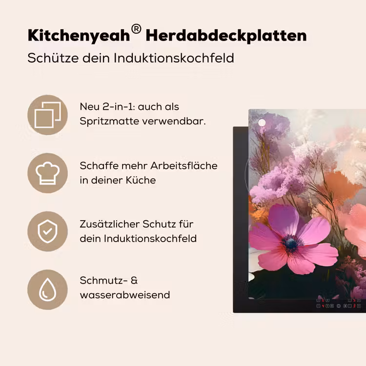 Bloemen - Kleurrijk - Bloei Inductie beschemer met haakjes klein -ky-usp-de