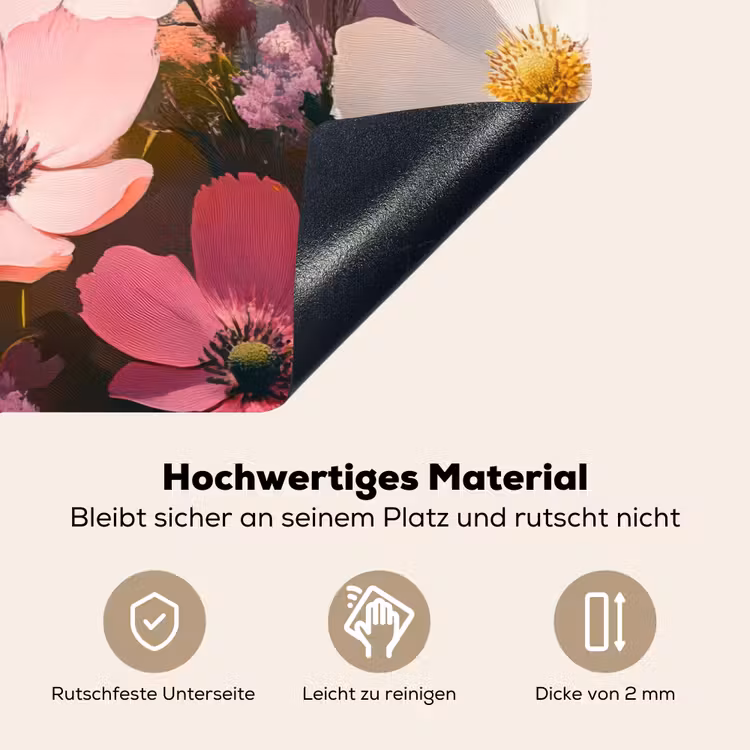 Bloemen - Kleurrijk - Bloei Inductie beschemer met haakjes klein -ky-onderkant-de