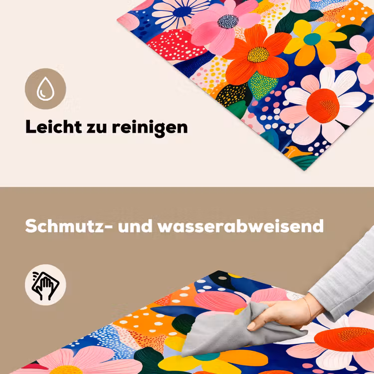 Bloemen - Kleurrijk - Stippen Inductie beschemer met haakjes klein -ky-schoon-de