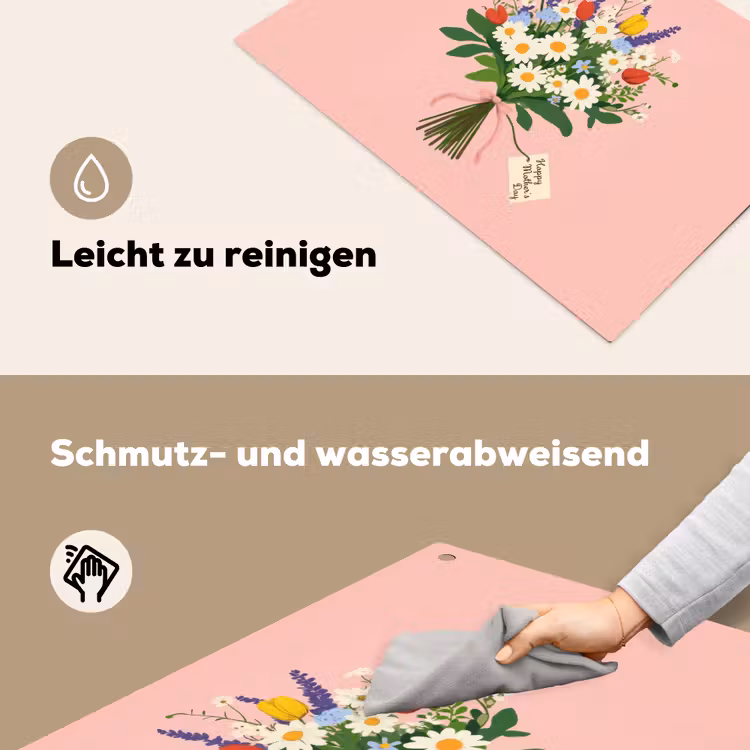 Bloemen - Lint - Kaartje Inductie beschemer met haakjes klein -ky-schoon-de