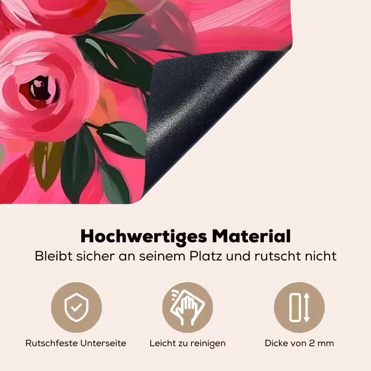 Bloemen - Verf - Roze Inductie beschemer met haakjes klein -ky-onderkant-de