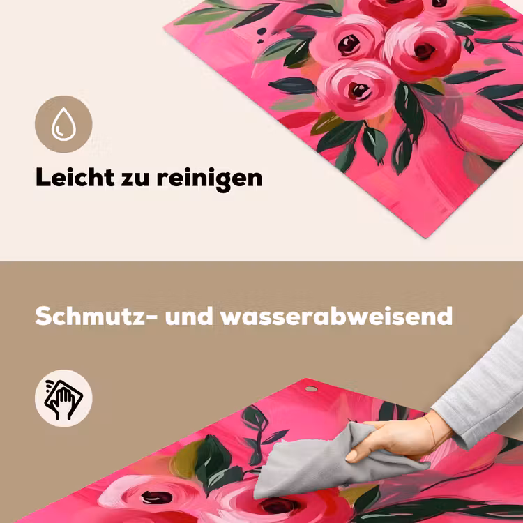 Bloemen - Verf - Roze Inductie beschemer met haakjes klein -ky-schoon-de