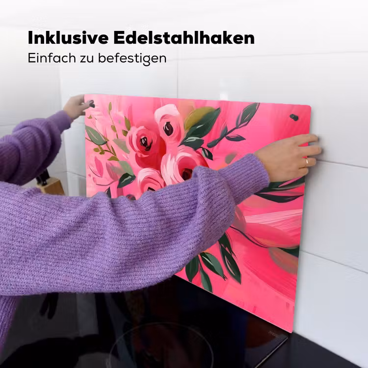 Bloemen - Verf - Roze Inductie beschemer met haakjes klein -ky-ophangen-de