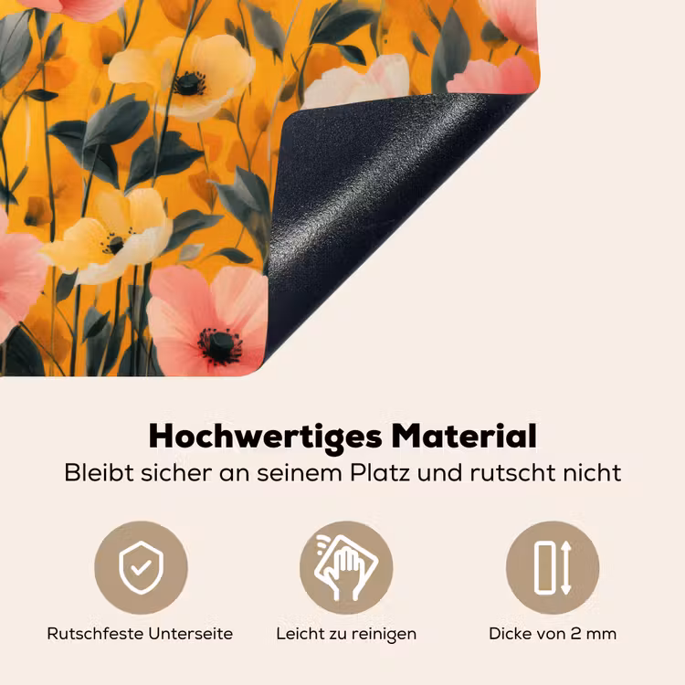 Bloemen - Veld - Geel Inductie beschemer met haakjes klein -ky-onderkant-de
