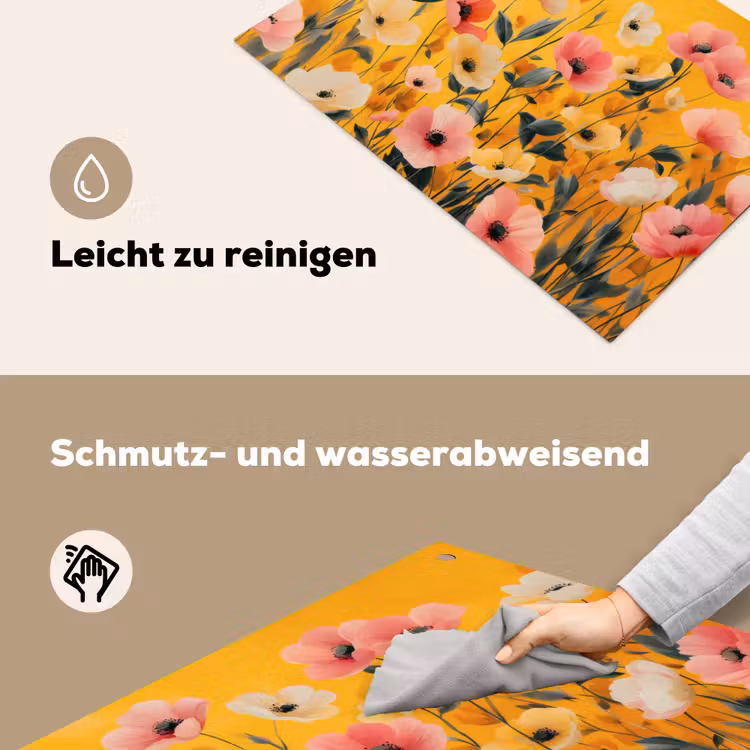 Bloemen - Veld - Geel Inductie beschemer met haakjes klein -ky-schoon-de