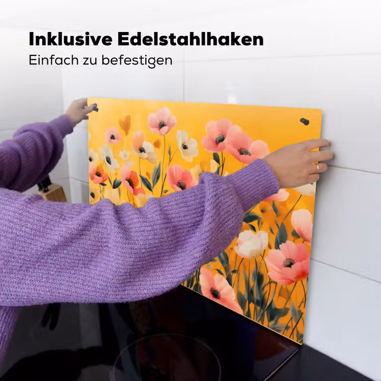 Bloemen - Veld - Geel Inductie beschemer met haakjes klein -ky-ophangen-de