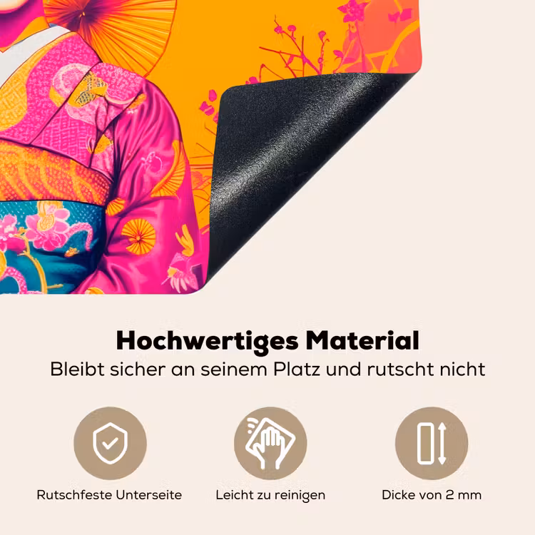 Bloemen - Vrouw - Kimono - Roze Inductie beschemer met haakjes klein -ky-onderkant-de