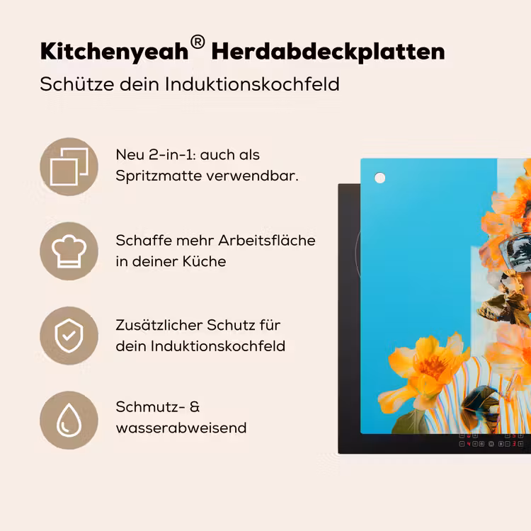 Bloemen - Vrouw - Zonnebril - Blauw Inductie beschemer met haakjes klein -ky-usp-de