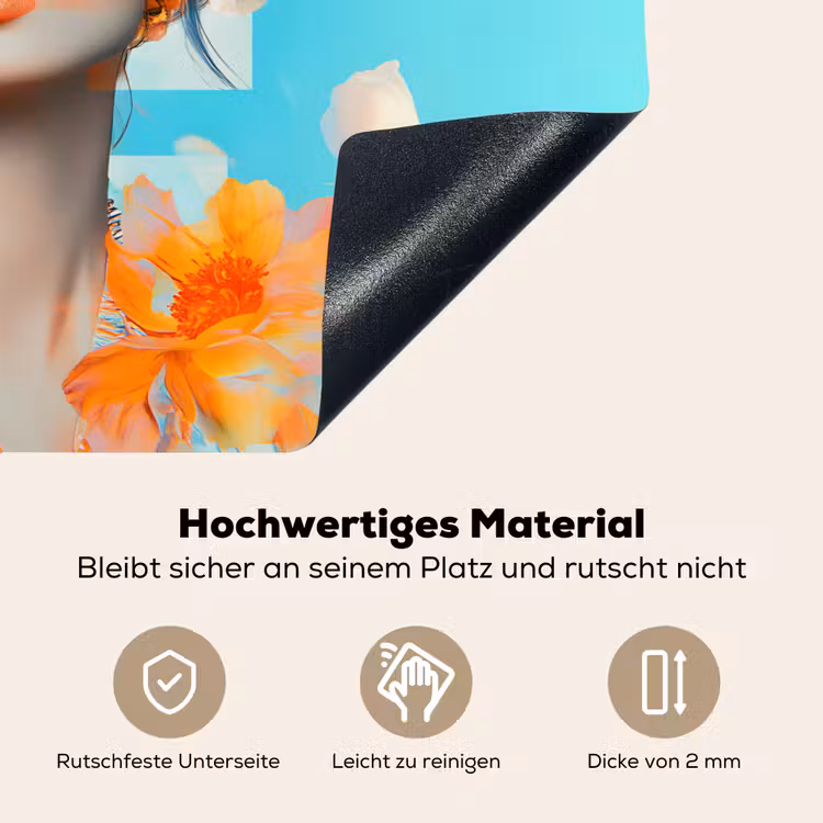 Bloemen - Vrouw - Zonnebril - Blauw Inductie beschemer met haakjes klein -ky-onderkant-de