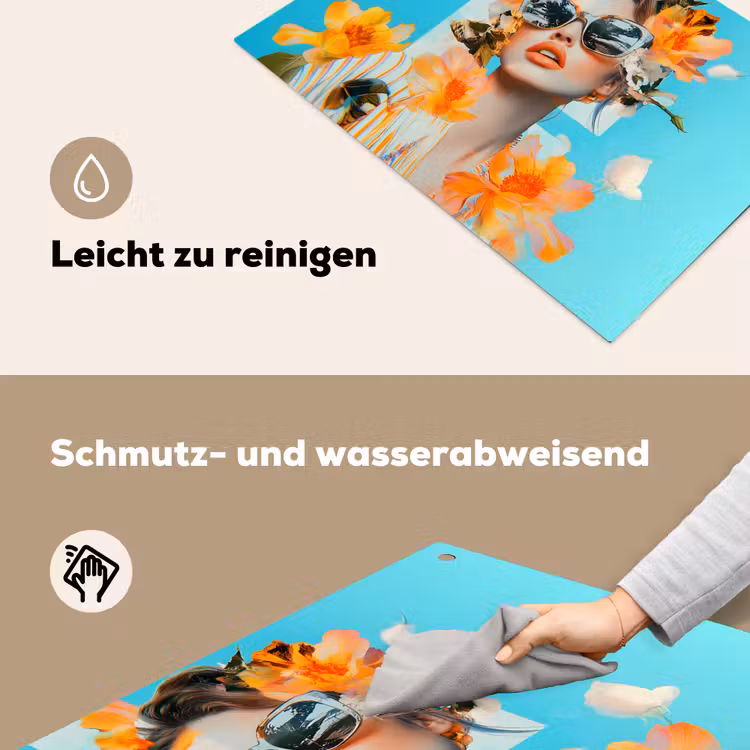 Bloemen - Vrouw - Zonnebril - Blauw Inductie beschemer met haakjes klein -ky-schoon-de