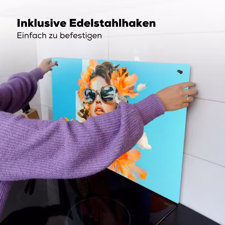 Bloemen - Vrouw - Zonnebril - Blauw Inductie beschemer met haakjes klein -ky-ophangen-de
