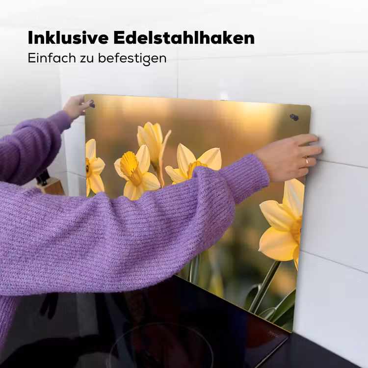 Bloemen - Geel - Wazig Inductie beschemer met haakjes klein -ky-ophangen-de