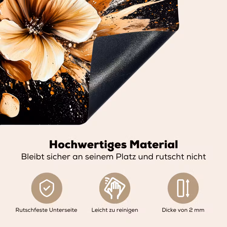 Bloemen - Goud - Graffiti - Zwart - Abstract Inductie beschemer met haakjes klein -ky-onderkant-de